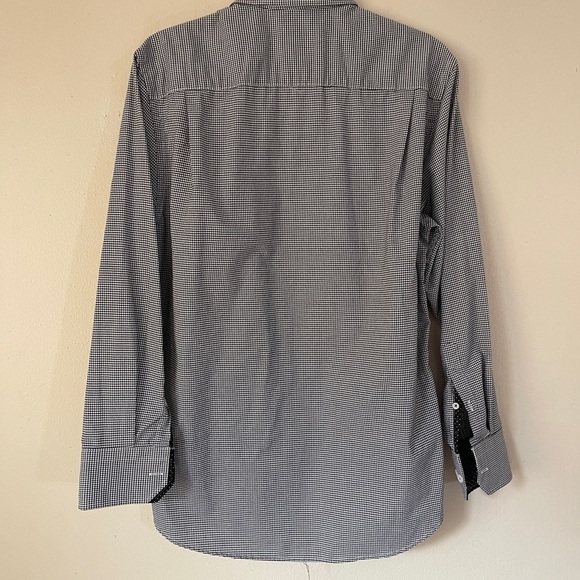 Society Of Threads Mens Button Down Shirt Black White Size Medium - Picture 9 of 10